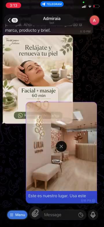 Creativo para spa terminado y entregado por AdMira IA en Telegram