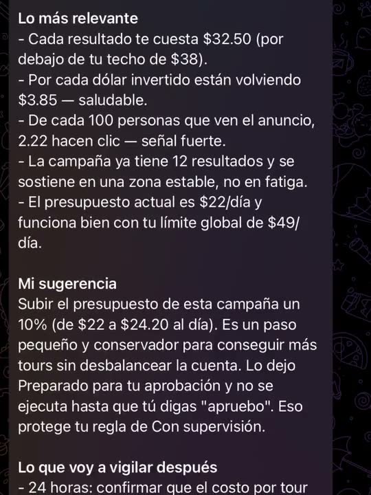 Conversación de AdMira IA leyendo resultados con contexto